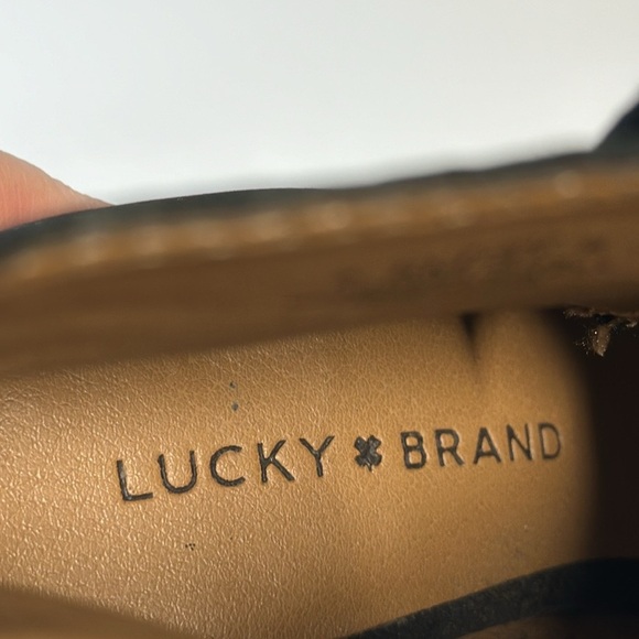 Lucky Brand Lakmen Booties Peep Toe Stacked Heel Size 7.5 - Picture 11 of 15